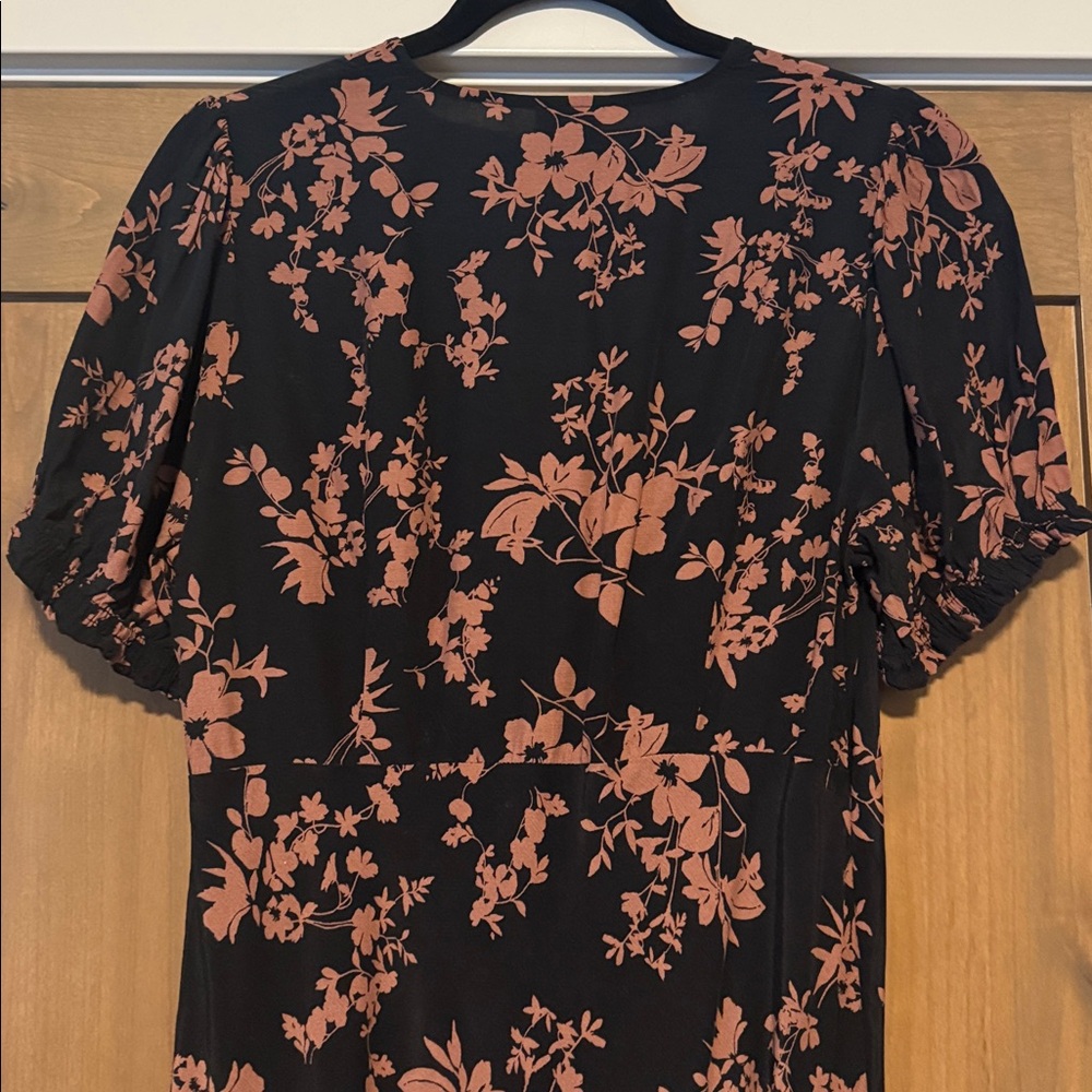 EUC A new day floral Maxi dress Womens M puff sleeve mermaid V Neck career Work - Picture 5 of 13